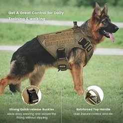 New 😍 Mia's Pet Supply Tactical 🐕 Dog Harness Vest No Pull With Handle Front Clip Military Training Harness Leashes And Harness 😉 10 Mia's Pet Supply Tactical Dog Harness Vest No Pull With Handle Front Clip Military Training Harness Leashes And Harness