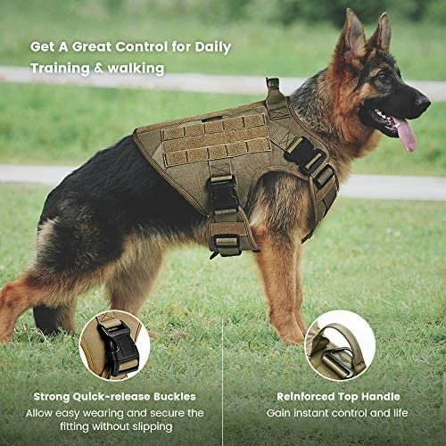 New 😍 Mia's Pet Supply Tactical 🐕 Dog Harness Vest No Pull With Handle Front Clip Military Training Harness Leashes And Harness 😉 4 Mia's Pet Supply Tactical Dog Harness Vest No Pull With Handle Front Clip Military Training Harness Leashes And Harness