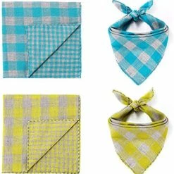 Mia's Pet Supply Freewindo Dog Bandana Set, 6PCS Reversible Plaid Dog Bandanas, Apparel