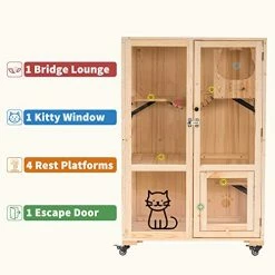 Best Pirce ๐ฏ Mia's Pet Supply MCombo Wooden Cat House With Scratching Board, Luxury Cat Villa Rabbit Houses & Accessories ๐ 8 Mia's Pet Supply MCombo Wooden Cat House With Scratching Board, Luxury Cat Villa Rabbit Houses & Accessories