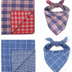 Mia's Pet Supply Freewindo Dog Bandana Set, 6PCS Reversible Plaid Dog Bandanas, Apparel