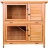 Mia's Pet Supply Rabbit Houses & Accessories 2 Story Outdoor Wooden Bunny Cage Rabbit Hutch
