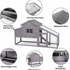 Mia's Pet Supply Rabbit Houses & Accessories Outdoor Large Hen House With Nest Box Poultry Cage, Rabbit Hutch
