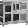 Mia's Pet Supply Aivituvin 47" Two Story Rabbit Hutch Bunny Cage Rabbit Houses & Accessories
