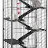 Mia's Pet Supply Houses, Pens & Crates Yaheetech 52" 6 Level Metal Rabbit Cage With 3 Front Doors/Feeder/Wheels