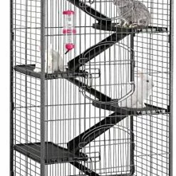 Mia's Pet Supply Houses, Pens & Crates Yaheetech 52" 6 Level Metal Rabbit Cage With 3 Front Doors/Feeder/Wheels