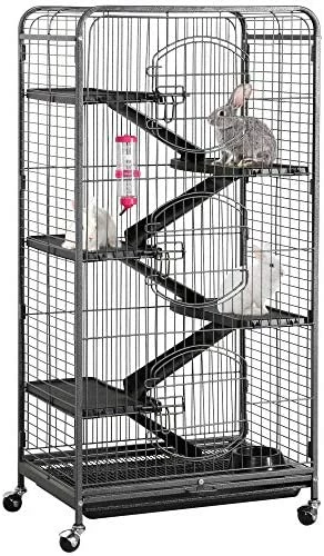 Cheapest ๐ Mia's Pet Supply Houses, Pens & Crates Yaheetech 52" 6 Level Metal Rabbit Cage With 3 Front Doors/Feeder/Wheels ๐ 1 Mia's Pet Supply Houses, Pens & Crates Yaheetech 52" 6 Level Metal Rabbit Cage With 3 Front Doors/Feeder/Wheels