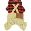 Mia's Pet Supply Apparel : Pet Sweater With Khaki Overalls Pants