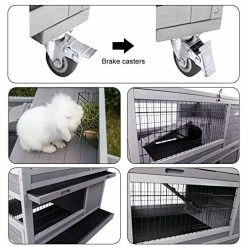 Mia's Pet Supply Rabbit Houses & Accessories Rabbit Hutch On Wheels Guinea Pig Cage