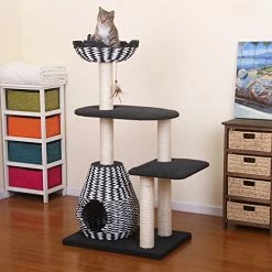 Mia's Pet Supply Ace - PetPals Cat Tree & Cat Condo-Four Level Perch & Condo Lounger Cat Toys