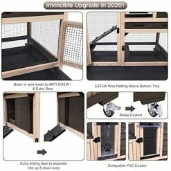 Mia's Pet Supply Upgrade Rabbit Hutch Rabbit Cage Indoor Bunny Hutch With Run Outdoor Rabbit House Rabbit Houses & Accessories
