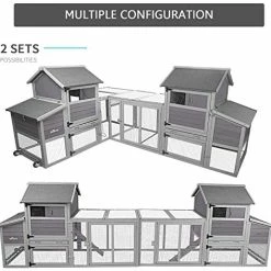 Mia's Pet Supply Large Chicken Coop Extension Design, Indoor Outdoor Rabbit Hutch