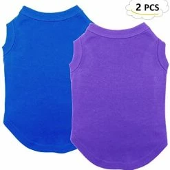 Mia's Pet Supply Chol&Vivi Dog Shirts Clothes, Dog Clothes T Shirt Vest Soft And Thin, 2pcs Blank Shirts Apparel