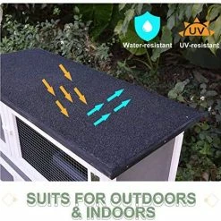 Mia's Pet Supply PawHut Solid Wood Rabbit/Bunny Hutch