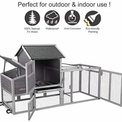 Mia's Pet Supply Large Chicken Coop Extension Design, Indoor Outdoor Rabbit Hutch