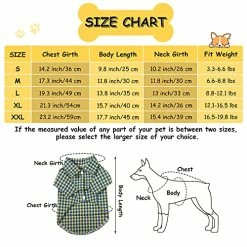 Mia's Pet Supply 4 Pieces Dog Plaid Shirt Breathable Dog T-Shirts Apparel