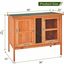 Cheap 🔥 Mia's Pet Supply Rabbit Hutch 2-Tier 40" Rabbit Cage Outdoor Large Wooden Bunny House 🔔 9 Mia's Pet Supply Rabbit Hutch 2-Tier 40