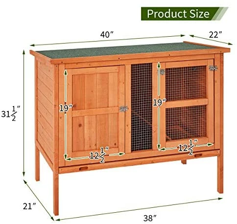 Cheap 🔥 Mia's Pet Supply Rabbit Hutch 2-Tier 40" Rabbit Cage Outdoor Large Wooden Bunny House 🔔 3 Mia's Pet Supply Rabbit Hutch 2-Tier 40" Rabbit Cage Outdoor Large Wooden Bunny House