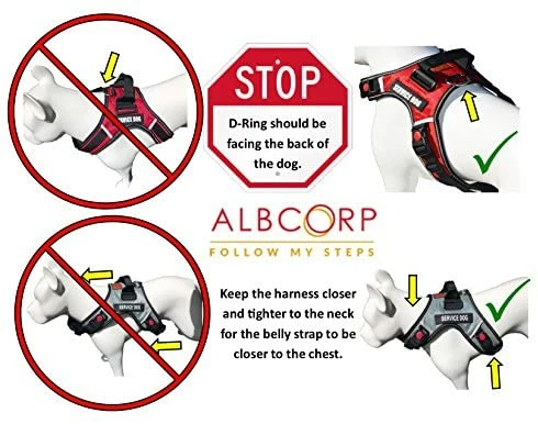 Outlet ❤️ Mia's Pet Supply Leashes And Harness ALBCORP Service 🐕 Dog Vest Harness - Reflective - Woven Nylon, Neoprene Handle 🌟 6 Mia's Pet Supply Leashes And Harness ALBCORP Service Dog Vest Harness - Reflective - Woven Nylon, Neoprene Handle