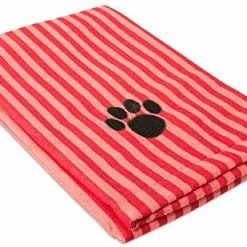 Mia's Pet Supply DII Bone Dry Microfiber Dog Bath Towel With Embroidered Paw Print Hygiene
