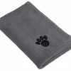 Mia's Pet Supply DII Bone Dry Microfiber Dog Bath Towel With Embroidered Paw Print Hygiene