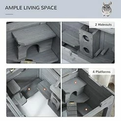 Promo ✨ Mia's Pet Supply PawHut Wooden Hamster Cage Rodent Small Animal Hutch With Seesaw, L 🌟 13 Mia's Pet Supply PawHut Wooden Hamster Cage Rodent Small Animal Hutch With Seesaw, L