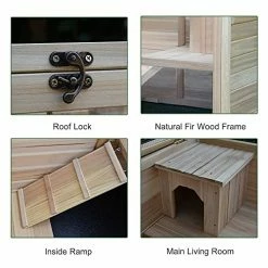 Mia's Pet Supply PawHut 2-Story Large Wooden Rabbit Hutch Pet House Bunny Cage Small Animal Habitat