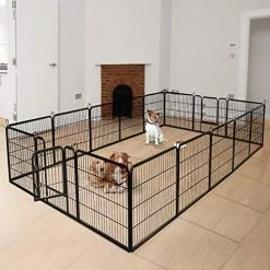 Mia's Pet Supply Giantex 24/32/40/48 Inch Dog Playpen With Door, 16/8 Panel Pet Playpen