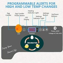 Mia's Pet Supply Mini Egg Incubator 12-35 Eggs Digital Full Automatic Poultry Hatcher Machine