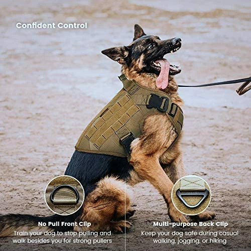 New 😍 Mia's Pet Supply Tactical 🐕 Dog Harness Vest No Pull With Handle Front Clip Military Training Harness Leashes And Harness 😉 5 Mia's Pet Supply Tactical Dog Harness Vest No Pull With Handle Front Clip Military Training Harness Leashes And Harness