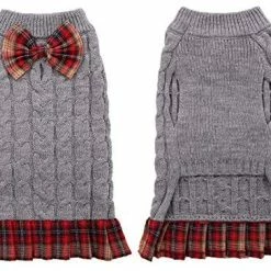 Mia's Pet Supply Kuoser Dog Sweater, Dog British Style Sweater Dress Warm Dog Sweaters Apparel