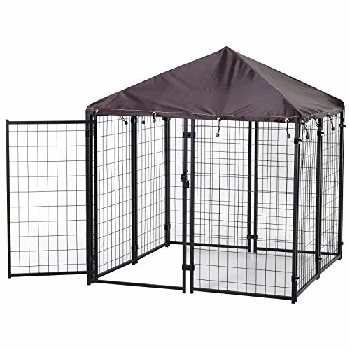 Deals ๐คฉ Mia's Pet Supply PawHut Lockable ๐ Dog House Kennel With Water-Resistant Roof For Small And Medium Sized Pets, 4.6' X 4.6' X 5' ๐ 6 Mia's Pet Supply PawHut Lockable Dog House Kennel With Water-Resistant Roof For Small And Medium Sized Pets, 4.6' X 4.6' X 5'