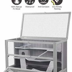 Mia's Pet Supply Aivituvin Rabbit Hutch, Wooden Bunny Cages Indoor Rabbit Houses & Accessories