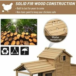 Top 10 🔥 Mia's Pet Supply PawHut 59" Small Solid Wood Enclosed Outdoor Backyard Chicken Coop Kit ⭐ 16 Mia's Pet Supply PawHut 59