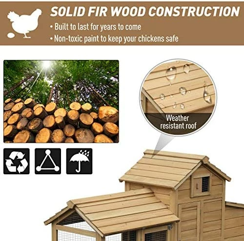 Top 10 🔥 Mia's Pet Supply PawHut 59" Small Solid Wood Enclosed Outdoor Backyard Chicken Coop Kit ⭐ 8 Mia's Pet Supply PawHut 59" Small Solid Wood Enclosed Outdoor Backyard Chicken Coop Kit
