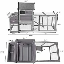 Mia's Pet Supply Large Chicken Coop Extension Design, Indoor Outdoor Rabbit Hutch