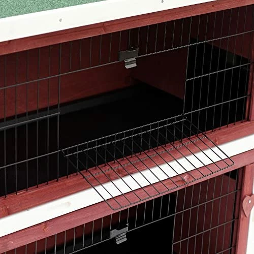 Buy 👏 Mia's Pet Supply PawHut 54" 2-Story Weatherproof Stackable Elevated Wooden Rabbit Hutch Rabbit Houses & Accessories 🎁 4 Mia's Pet Supply PawHut 54" 2-Story Weatherproof Stackable Elevated Wooden Rabbit Hutch Rabbit Houses & Accessories