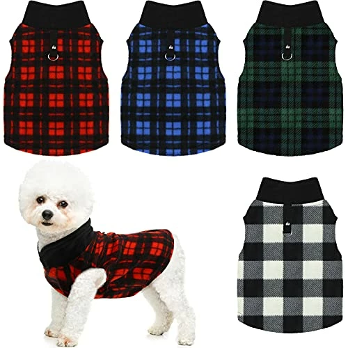 Promo 🌟 Mia's Pet Supply Vest 🦮 Dog Sweater Set Of 4 Buffalo Plaid 🦮 Dog Pullover Apparel 😉 1 Mia's Pet Supply Vest Dog Sweater Set Of 4 Buffalo Plaid Dog Pullover Apparel