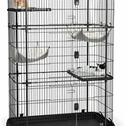 Mia's Pet Supply Deluxe Cat Home - Cat Cage, Black Houses, Pens & Crates