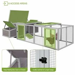 Mia's Pet Supply 103in Large Chicken Coop Outdoor Wooden Chicken House