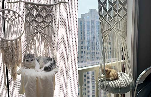 Buy ๐ Mia's Pet Supply Macrame Cat Hammock With Catnip Cushion And Hanging Kit Cat Toys ๐ 6 Mia's Pet Supply Macrame Cat Hammock With Catnip Cushion And Hanging Kit Cat Toys