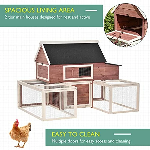 Discount π Mia's Pet Supply PawHut 114" Chicken Coop Wooden Large Hen House Rabbit Hutch β 5 Mia's Pet Supply PawHut 114" Chicken Coop Wooden Large Hen House Rabbit Hutch