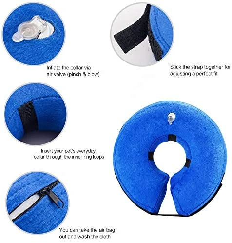 New 🎉 Mia's Pet Supply Apparel VST Comfortable Protective Inflatable Cone Collar 🎁 2 Mia's Pet Supply Apparel VST Comfortable Protective Inflatable Cone Collar