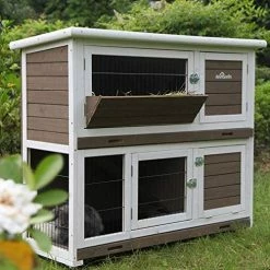 Mia's Pet Supply Aivituvin Rabbit Hutch Indoor 47" Outdoor Bunny Cage On Casters