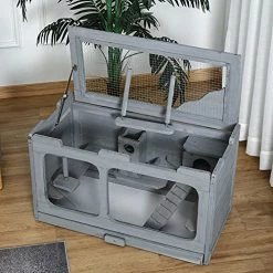 Promo ✨ Mia's Pet Supply PawHut Wooden Hamster Cage Rodent Small Animal Hutch With Seesaw, L 🌟 17 Mia's Pet Supply PawHut Wooden Hamster Cage Rodent Small Animal Hutch With Seesaw, L