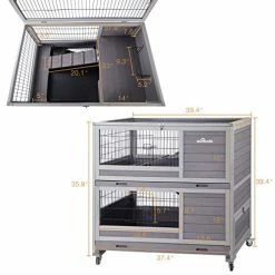 Mia's Pet Supply Rabbit Houses & Accessories Rabbit Hutch On Wheels Guinea Pig Cage