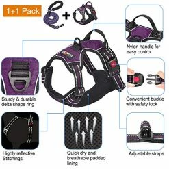 Mia's Pet Supply Leashes And Harness TobeDRI No Pull Dog Harness Adjustable Reflective Oxford Easy Control