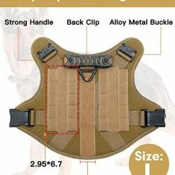 Mia's Pet Supply Tactical Dog Harness With Handle, Military Mesh Working Dog Harness Vest