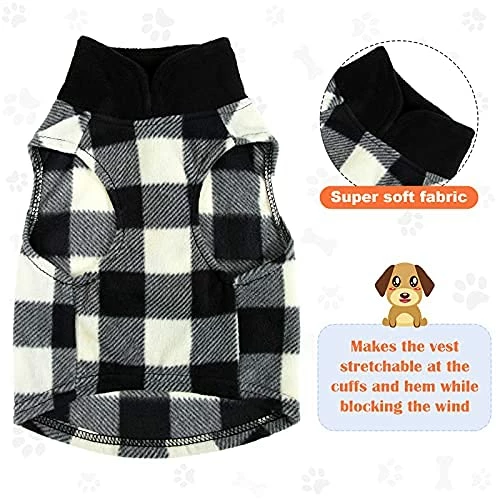 Promo 🌟 Mia's Pet Supply Vest 🦮 Dog Sweater Set Of 4 Buffalo Plaid 🦮 Dog Pullover Apparel 😉 6 Mia's Pet Supply Vest Dog Sweater Set Of 4 Buffalo Plaid Dog Pullover Apparel