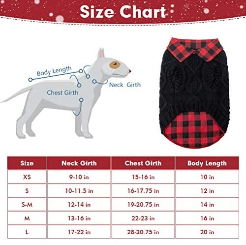 Discount 😀 Mia's Pet Supply Apparel Plaid Patchwork Pet 🦮 Doggy Knitted Sweaters Comfortable 🧥 Coats For Cold Weather 💯 2 Mia's Pet Supply Apparel Plaid Patchwork Pet Doggy Knitted Sweaters Comfortable Coats For Cold Weather